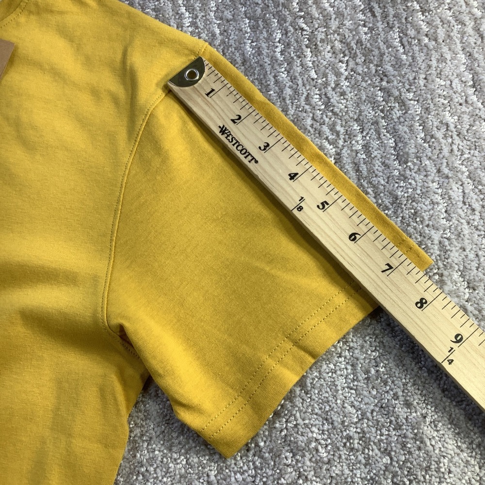 Fjallraven Mens Logo T-Shirt Ochre Yellow Organic Cotton Graphic Tee Size S NWT - Picture 13 of 14